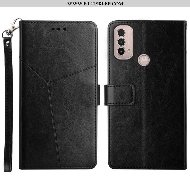 Etui Folio do Moto E40 / E30 / E20 Stylowa Skórzana Konstrukcja Geo Y